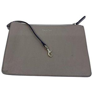 Calvin Klein Clip On Tan Faux Leather Clutch